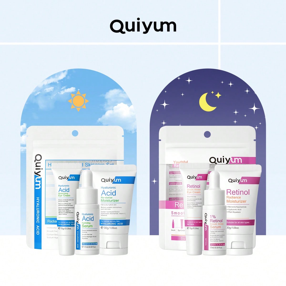 Skincare Skintific - QUIYUM Retinol+Hyaluronic Acid Wrinkle Skincare Set